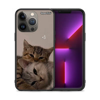 Thumbnail for Θήκη iPhone 13 Pro Max Cats In Love από τη Smartfits με σχέδιο στο πίσω μέρος και μαύρο περίβλημα | iPhone 13 Pro Max Cats In Love case with colorful back and black bezels
