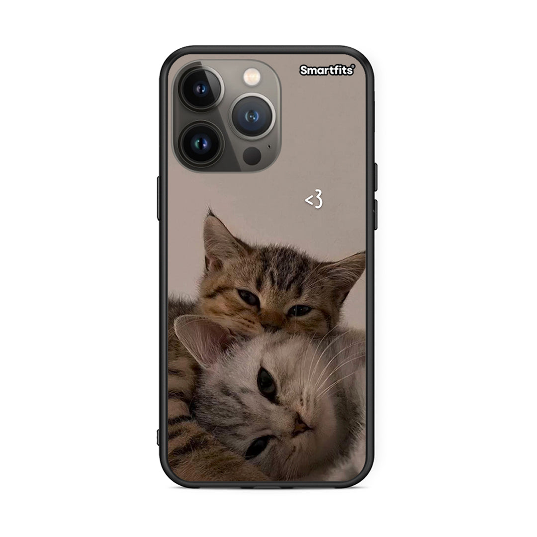 iPhone 13 Pro Max Cats In Love Θήκη από τη Smartfits με σχέδιο στο πίσω μέρος και μαύρο περίβλημα | Smartphone case with colorful back and black bezels by Smartfits