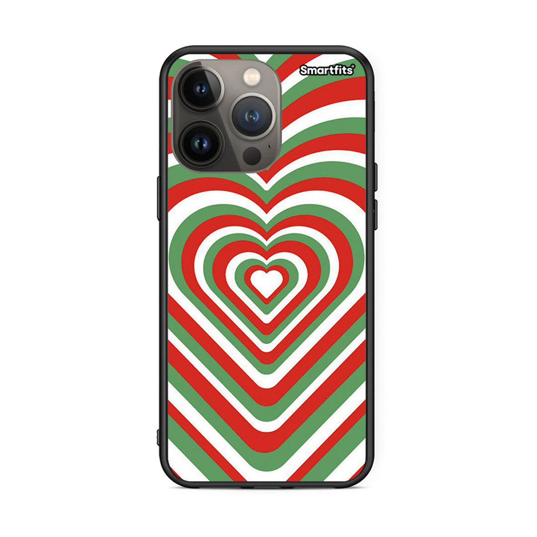 iPhone 13 Pro Max Christmas Hearts θήκη από τη Smartfits με σχέδιο στο πίσω μέρος και μαύρο περίβλημα | Smartphone case with colorful back and black bezels by Smartfits