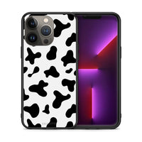 Thumbnail for Θήκη iPhone 13 Pro Max Cow Print από τη Smartfits με σχέδιο στο πίσω μέρος και μαύρο περίβλημα | iPhone 13 Pro Max Cow Print case with colorful back and black bezels