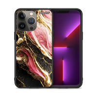 Thumbnail for Θήκη iPhone 13 Pro Max Glamorous Pink Marble από τη Smartfits με σχέδιο στο πίσω μέρος και μαύρο περίβλημα | iPhone 13 Pro Max Glamorous Pink Marble case with colorful back and black bezels