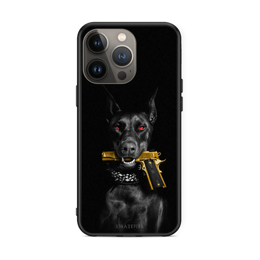 iPhone 13 Pro Max Golden Gun Θήκη Αγίου Βαλεντίνου από τη Smartfits με σχέδιο στο πίσω μέρος και μαύρο περίβλημα | Smartphone case with colorful back and black bezels by Smartfits
