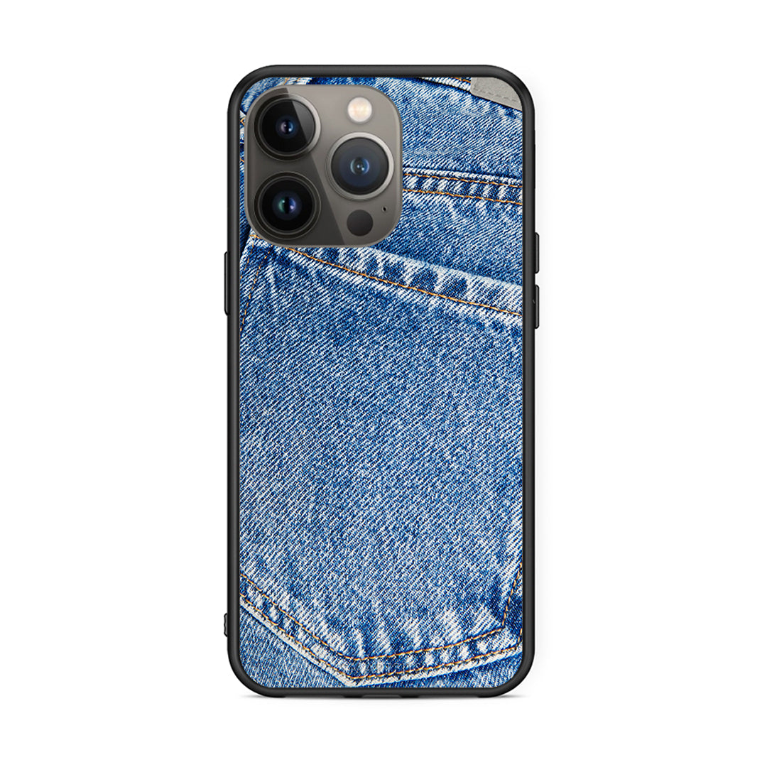 iPhone 13 Pro Max Jeans Pocket θήκη από τη Smartfits με σχέδιο στο πίσω μέρος και μαύρο περίβλημα | Smartphone case with colorful back and black bezels by Smartfits