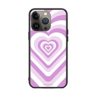 Thumbnail for iPhone 13 Pro Max Lilac Hearts θήκη από τη Smartfits με σχέδιο στο πίσω μέρος και μαύρο περίβλημα | Smartphone case with colorful back and black bezels by Smartfits
