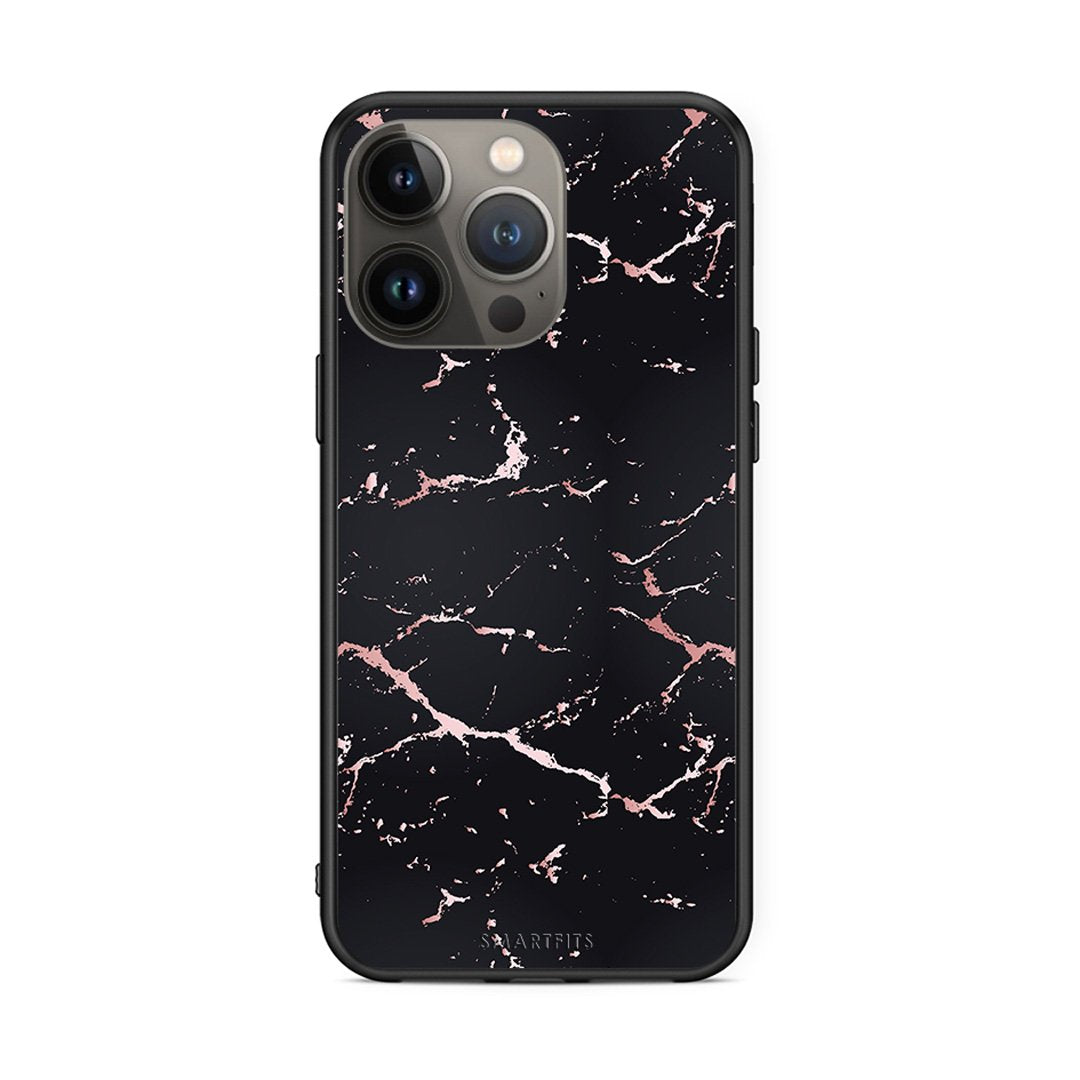 4 - iPhone 13 Pro Max Black Rosegold Marble case, cover, bumper