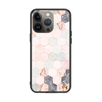 Thumbnail for 4 - iPhone 13 Pro Max Hexagon Pink Marble case, cover, bumper