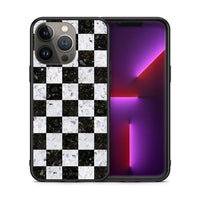 Thumbnail for Θήκη iPhone 13 Pro Max Square Geometric Marble από τη Smartfits με σχέδιο στο πίσω μέρος και μαύρο περίβλημα | iPhone 13 Pro Max Square Geometric Marble case with colorful back and black bezels