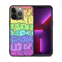 Thumbnail for Θήκη iPhone 13 Pro Max Melting Rainbow από τη Smartfits με σχέδιο στο πίσω μέρος και μαύρο περίβλημα | iPhone 13 Pro Max Melting Rainbow case with colorful back and black bezels