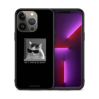 Thumbnail for Θήκη iPhone 13 Pro Max Meme Cat από τη Smartfits με σχέδιο στο πίσω μέρος και μαύρο περίβλημα | iPhone 13 Pro Max Meme Cat case with colorful back and black bezels