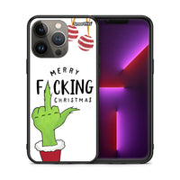 Thumbnail for Θήκη iPhone 13 Pro Max Merry F Xmas από τη Smartfits με σχέδιο στο πίσω μέρος και μαύρο περίβλημα | iPhone 13 Pro Max Merry F Xmas case with colorful back and black bezels