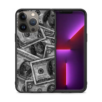 Thumbnail for Θήκη iPhone 13 Pro Max Money Dollars από τη Smartfits με σχέδιο στο πίσω μέρος και μαύρο περίβλημα | iPhone 13 Pro Max Money Dollars case with colorful back and black bezels