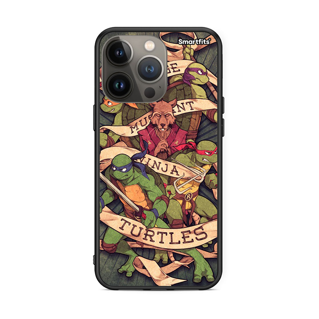 iPhone 13 Pro Max Ninja Turtles θήκη από τη Smartfits με σχέδιο στο πίσω μέρος και μαύρο περίβλημα | Smartphone case with colorful back and black bezels by Smartfits