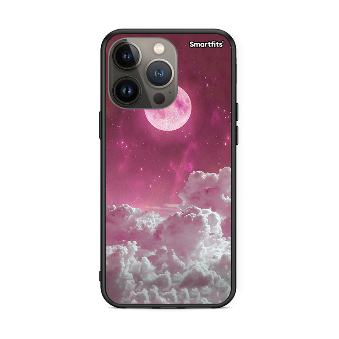iPhone 13 Pro Max Pink Moon Θήκη από τη Smartfits με σχέδιο στο πίσω μέρος και μαύρο περίβλημα | Smartphone case with colorful back and black bezels by Smartfits