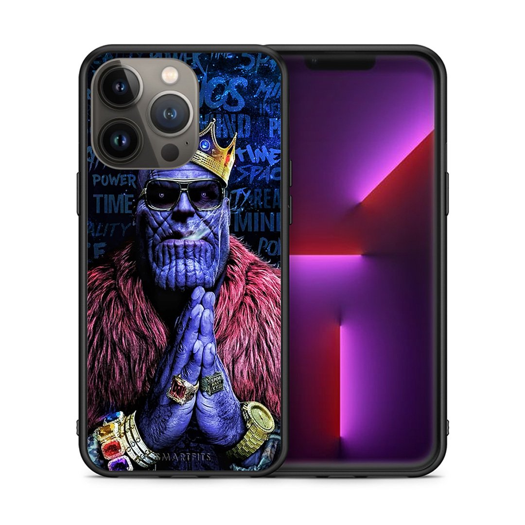 Θήκη iPhone 13 Pro Max Thanos PopArt από τη Smartfits με σχέδιο στο πίσω μέρος και μαύρο περίβλημα | iPhone 13 Pro Max Thanos PopArt case with colorful back and black bezels