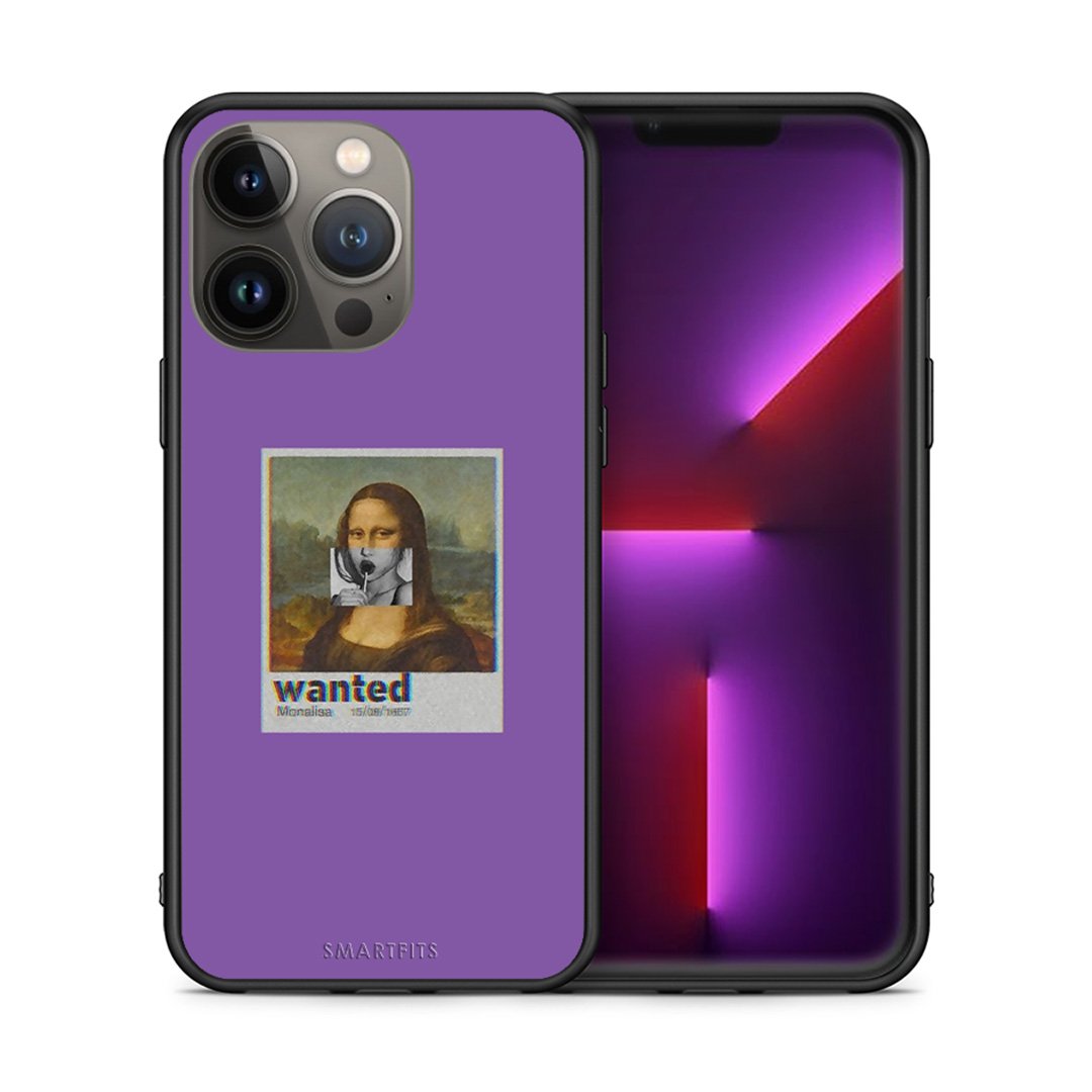 Θήκη iPhone 13 Pro Max Monalisa Popart από τη Smartfits με σχέδιο στο πίσω μέρος και μαύρο περίβλημα | iPhone 13 Pro Max Monalisa Popart case with colorful back and black bezels