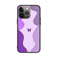 Thumbnail for iPhone 13 Pro Max Purple Mariposa Θήκη Αγίου Βαλεντίνου από τη Smartfits με σχέδιο στο πίσω μέρος και μαύρο περίβλημα | Smartphone case with colorful back and black bezels by Smartfits