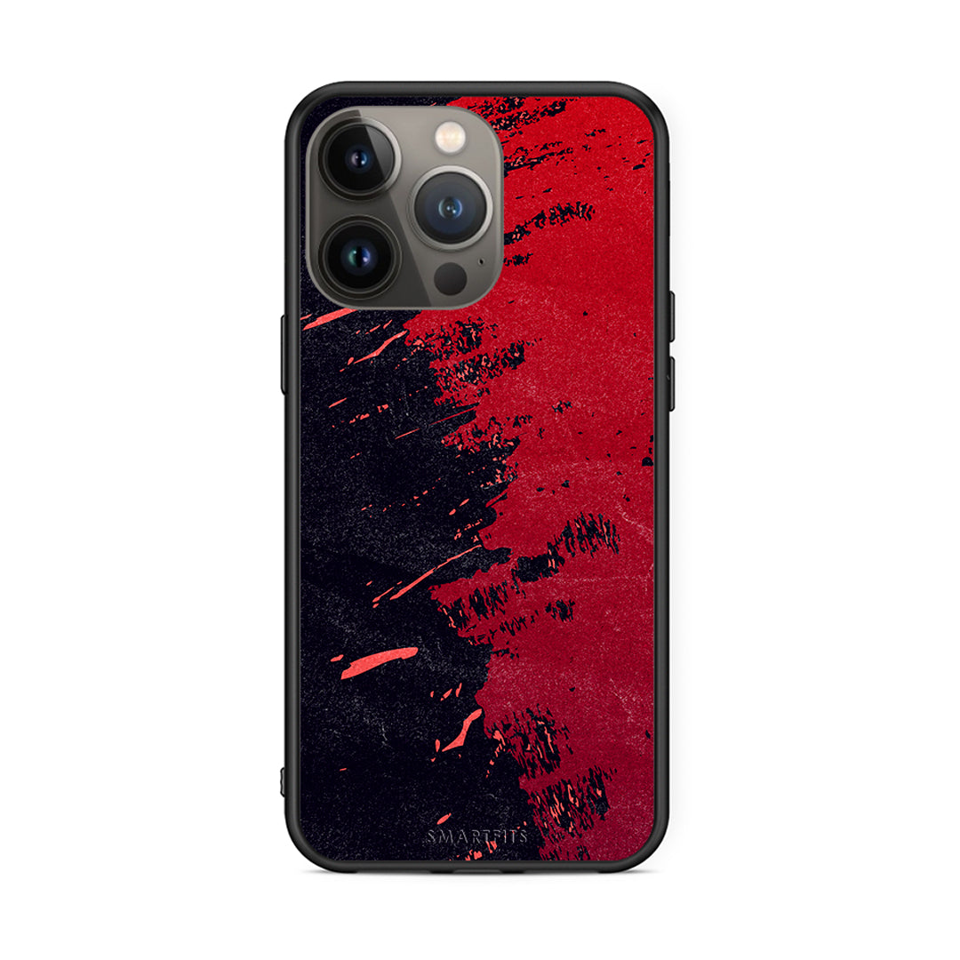 iPhone 13 Pro Max Red Paint Θήκη Αγίου Βαλεντίνου από τη Smartfits με σχέδιο στο πίσω μέρος και μαύρο περίβλημα | Smartphone case with colorful back and black bezels by Smartfits