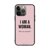 Thumbnail for iPhone 13 Pro Max Superpower Woman θήκη από τη Smartfits με σχέδιο στο πίσω μέρος και μαύρο περίβλημα | Smartphone case with colorful back and black bezels by Smartfits