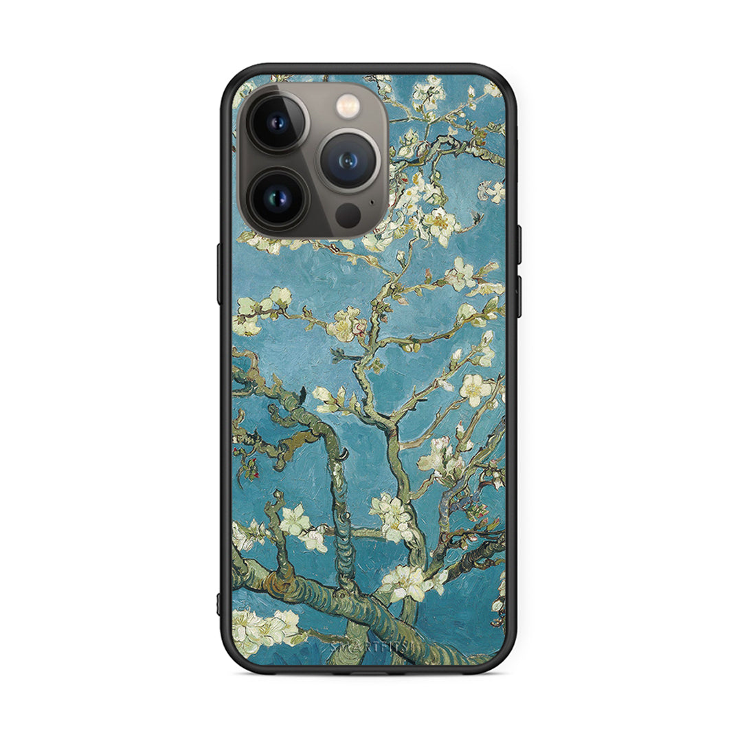iPhone 13 Pro Max White Blossoms θήκη από τη Smartfits με σχέδιο στο πίσω μέρος και μαύρο περίβλημα | Smartphone case with colorful back and black bezels by Smartfits