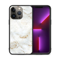 Thumbnail for Θήκη iPhone 13 Pro Max White Gold Marble από τη Smartfits με σχέδιο στο πίσω μέρος και μαύρο περίβλημα | iPhone 13 Pro Max White Gold Marble case with colorful back and black bezels