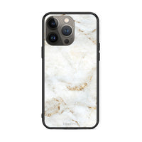 Thumbnail for iPhone 13 Pro Max White Gold Marble θήκη από τη Smartfits με σχέδιο στο πίσω μέρος και μαύρο περίβλημα | Smartphone case with colorful back and black bezels by Smartfits