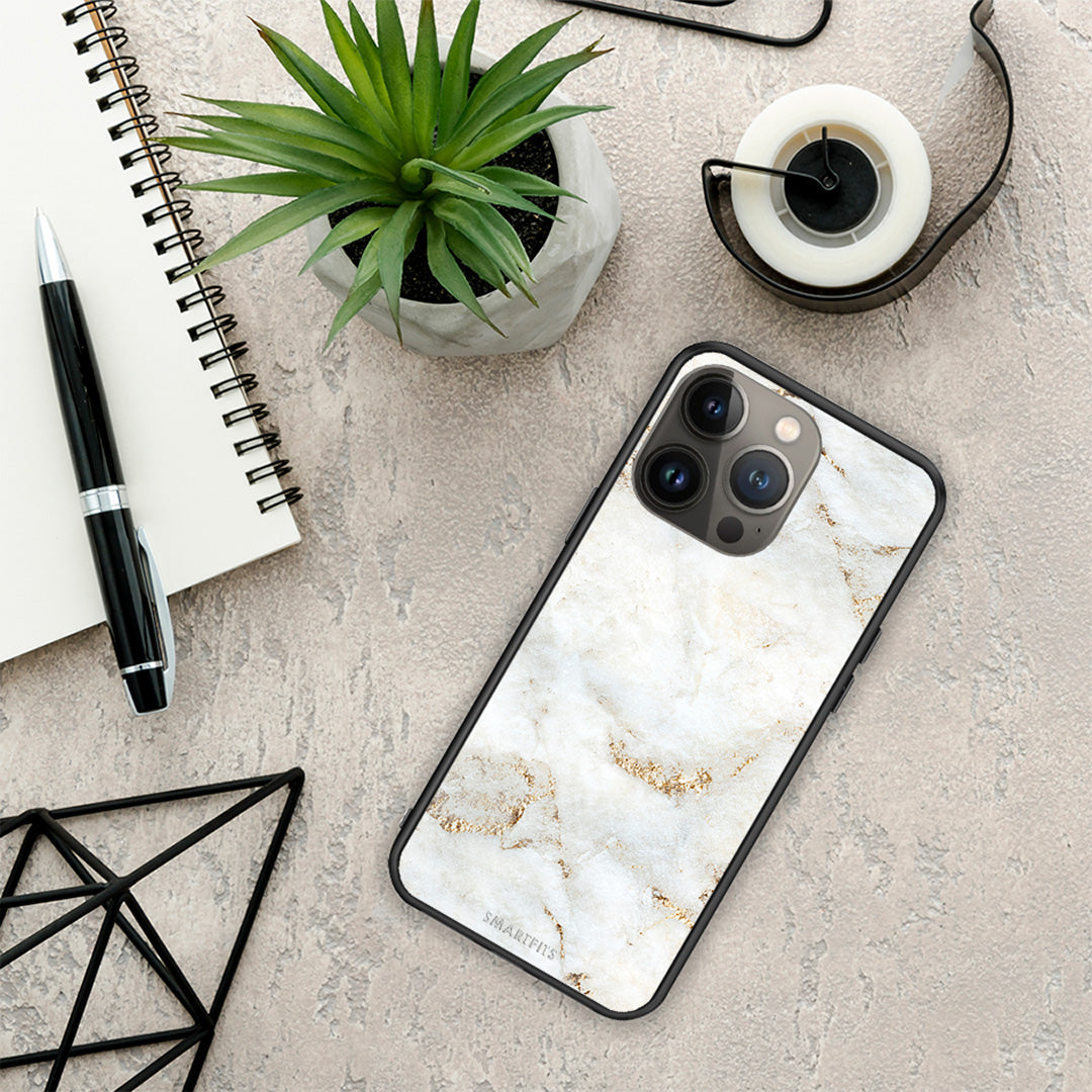 White Gold Marble - iPhone 13 Pro max case