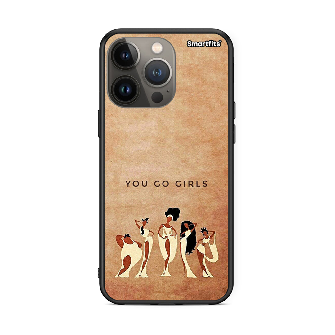 iPhone 13 Pro Max You Go Girl θήκη από τη Smartfits με σχέδιο στο πίσω μέρος και μαύρο περίβλημα | Smartphone case with colorful back and black bezels by Smartfits