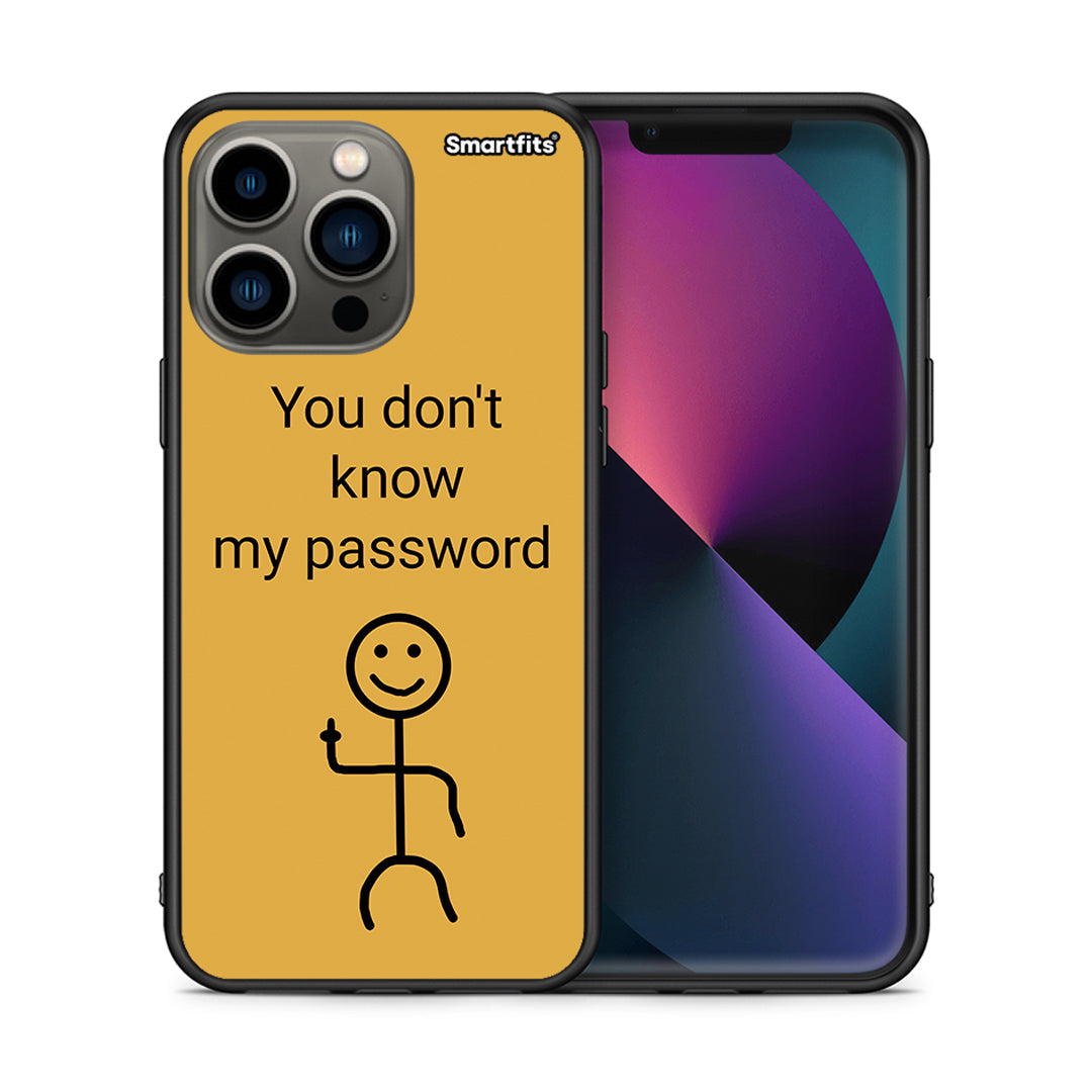 Θήκη iPhone 13 Pro My Password από τη Smartfits με σχέδιο στο πίσω μέρος και μαύρο περίβλημα | iPhone 13 Pro My Password case with colorful back and black bezels