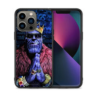 Thumbnail for Θήκη iPhone 13 Pro Thanos PopArt από τη Smartfits με σχέδιο στο πίσω μέρος και μαύρο περίβλημα | iPhone 13 Pro Thanos PopArt case with colorful back and black bezels