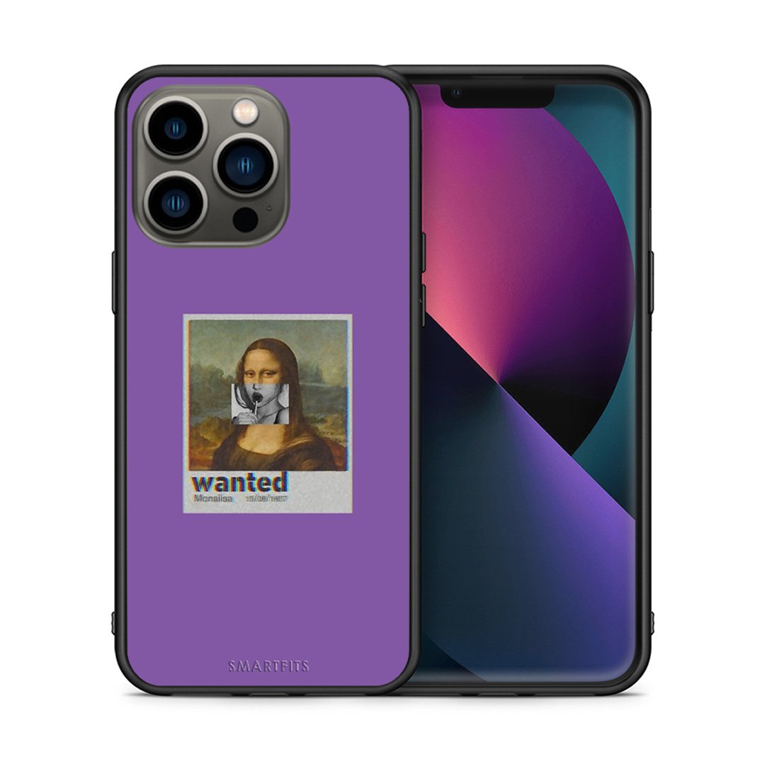 Θήκη iPhone 13 Pro Monalisa Popart από τη Smartfits με σχέδιο στο πίσω μέρος και μαύρο περίβλημα | iPhone 13 Pro Monalisa Popart case with colorful back and black bezels