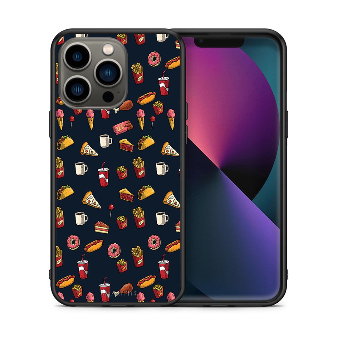 Θήκη iPhone 13 Pro Hungry Random από τη Smartfits με σχέδιο στο πίσω μέρος και μαύρο περίβλημα | iPhone 13 Pro Hungry Random case with colorful back and black bezels