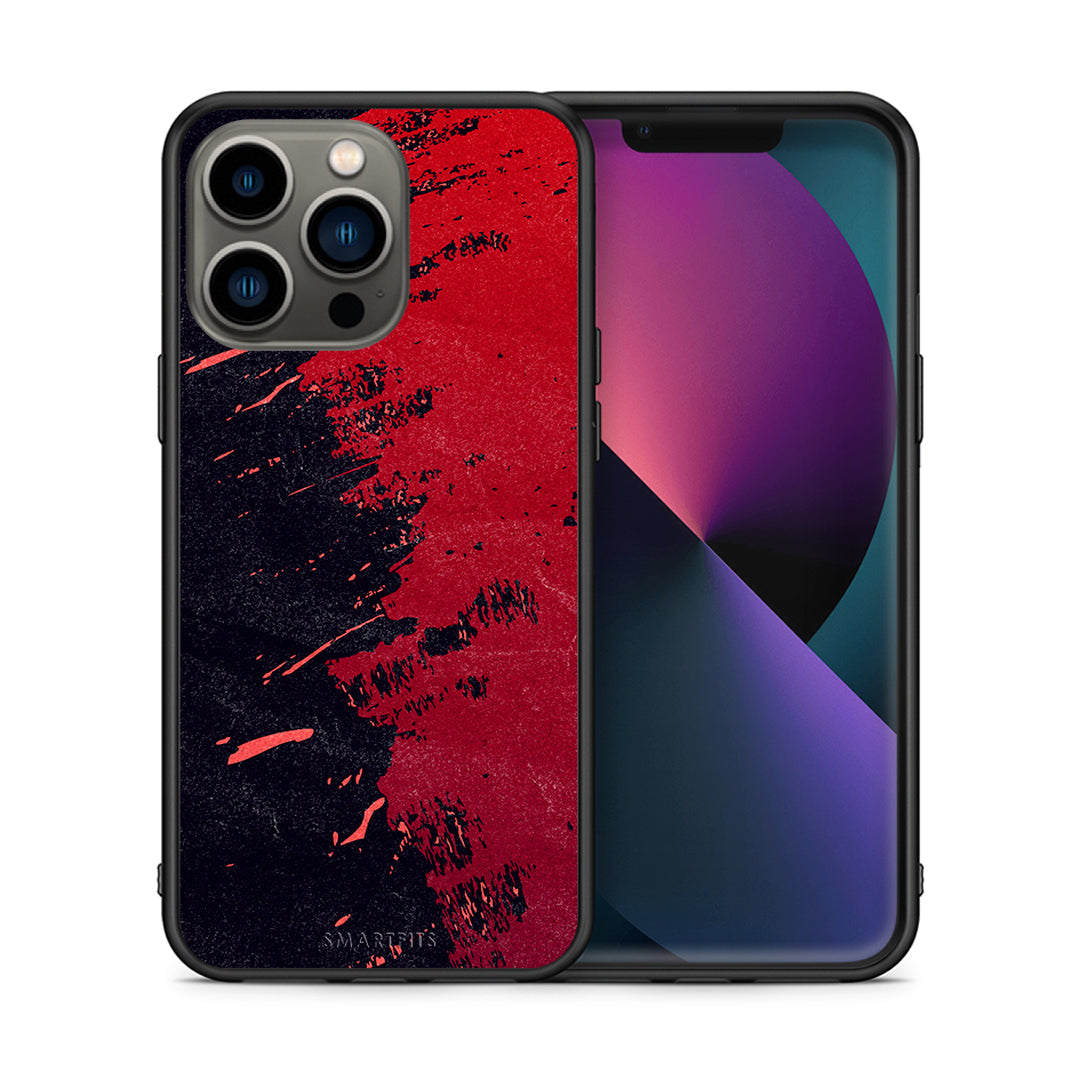 Θήκη Αγίου Βαλεντίνου iPhone 13 Pro Red Paint από τη Smartfits με σχέδιο στο πίσω μέρος και μαύρο περίβλημα | iPhone 13 Pro Red Paint case with colorful back and black bezels