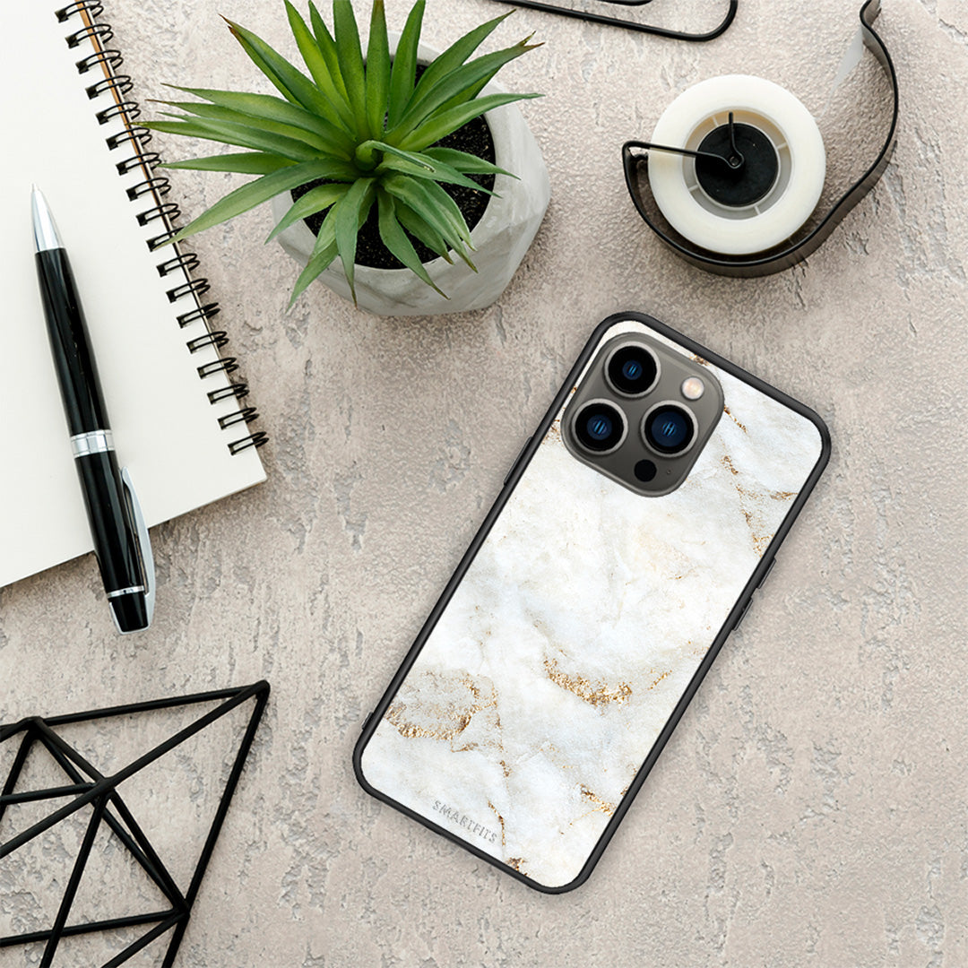White Gold Marble - iPhone 13 Pro case