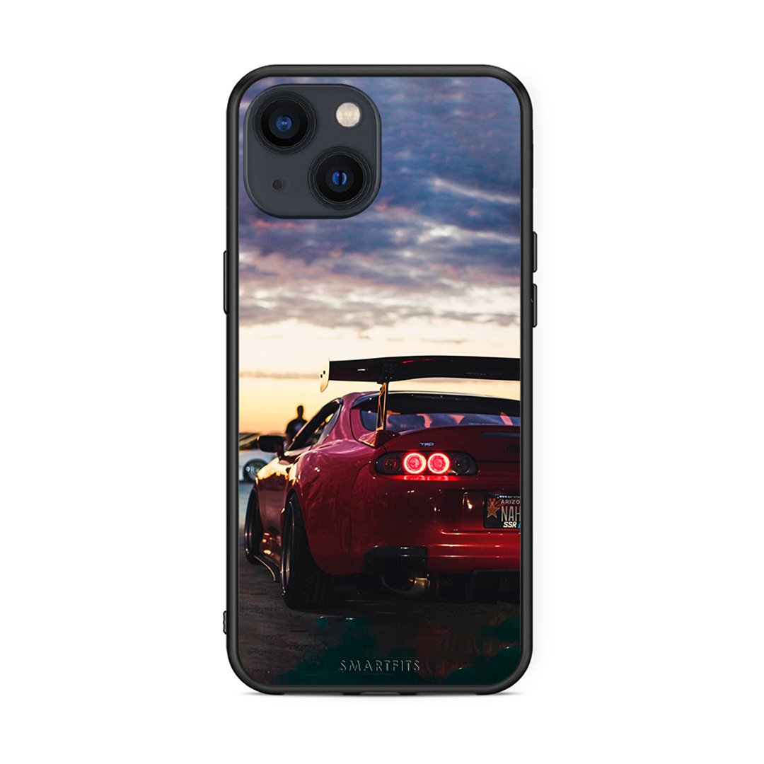 iPhone 13 Racing Supra θήκη από τη Smartfits με σχέδιο στο πίσω μέρος και μαύρο περίβλημα | Smartphone case with colorful back and black bezels by Smartfits