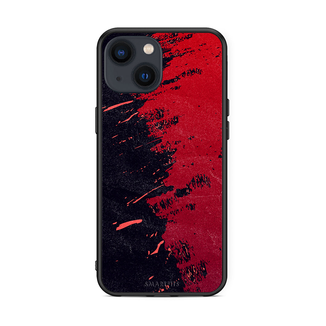 iPhone 13 Red Paint Θήκη Αγίου Βαλεντίνου από τη Smartfits με σχέδιο στο πίσω μέρος και μαύρο περίβλημα | Smartphone case with colorful back and black bezels by Smartfits