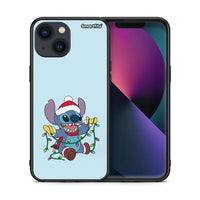 Thumbnail for Θήκη iPhone 13 Mini Santa Stich από τη Smartfits με σχέδιο στο πίσω μέρος και μαύρο περίβλημα | iPhone 13 Mini Santa Stich case with colorful back and black bezels