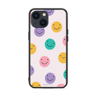 Thumbnail for iPhone 13 Smiley Faces θήκη από τη Smartfits με σχέδιο στο πίσω μέρος και μαύρο περίβλημα | Smartphone case with colorful back and black bezels by Smartfits