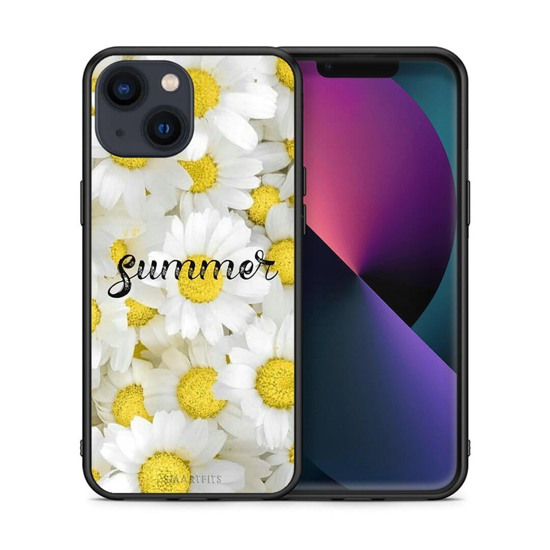 Θήκη iPhone 13 Summer Daisies από τη Smartfits με σχέδιο στο πίσω μέρος και μαύρο περίβλημα | iPhone 13 Summer Daisies case with colorful back and black bezels