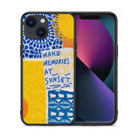 Thumbnail for Θήκη iPhone 13 Sunset Memories από τη Smartfits με σχέδιο στο πίσω μέρος και μαύρο περίβλημα | iPhone 13 Sunset Memories case with colorful back and black bezels