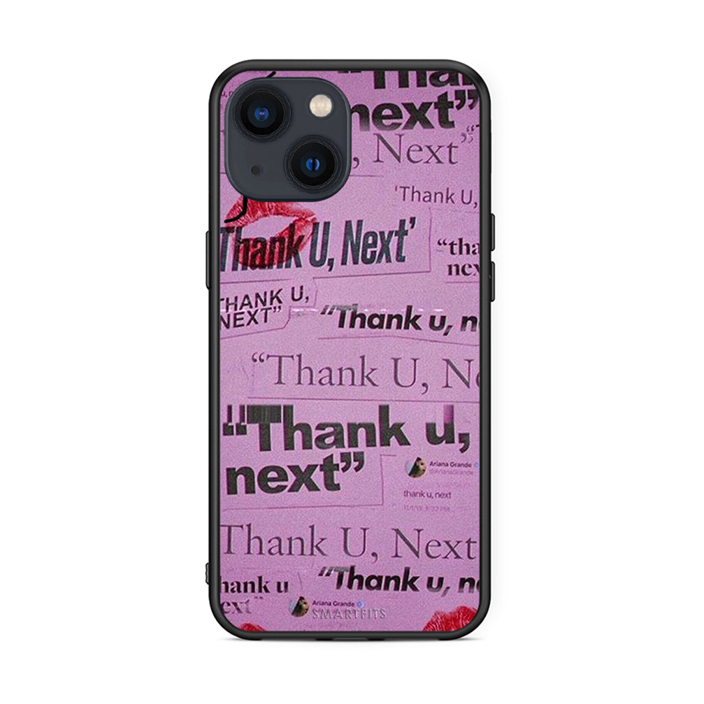 iPhone 13 Mini Thank You Next Θήκη Αγίου Βαλεντίνου από τη Smartfits με σχέδιο στο πίσω μέρος και μαύρο περίβλημα | Smartphone case with colorful back and black bezels by Smartfits