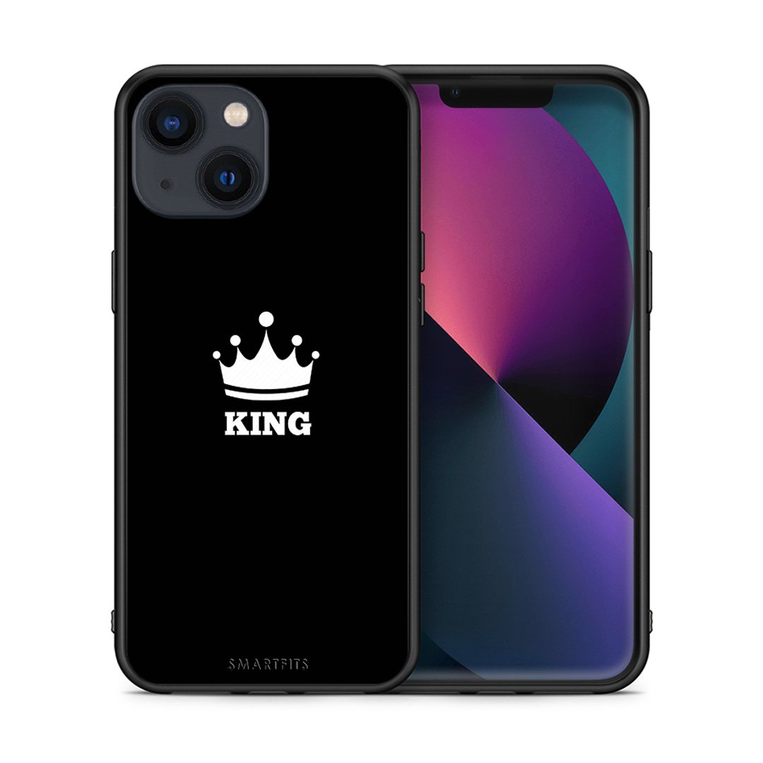 Θήκη iPhone 13 King Valentine από τη Smartfits με σχέδιο στο πίσω μέρος και μαύρο περίβλημα | iPhone 13 King Valentine case with colorful back and black bezels