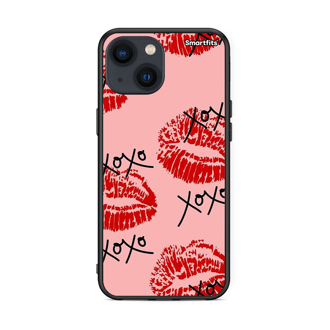 iPhone 13 Mini XOXO Lips θήκη από τη Smartfits με σχέδιο στο πίσω μέρος και μαύρο περίβλημα | Smartphone case with colorful back and black bezels by Smartfits