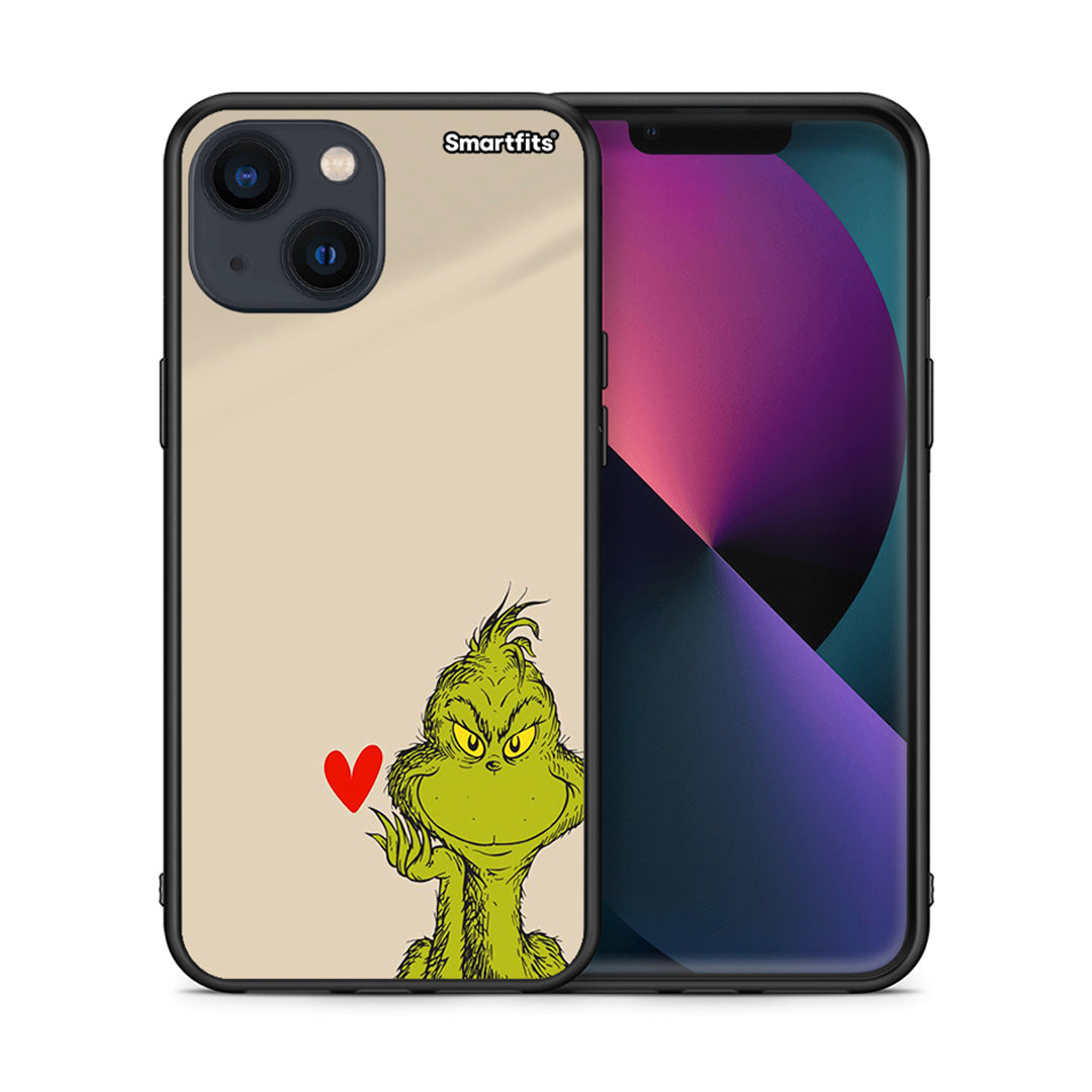 Θήκη iPhone 13 Mini Xmas Grinch από τη Smartfits με σχέδιο στο πίσω μέρος και μαύρο περίβλημα | iPhone 13 Mini Xmas Grinch case with colorful back and black bezels