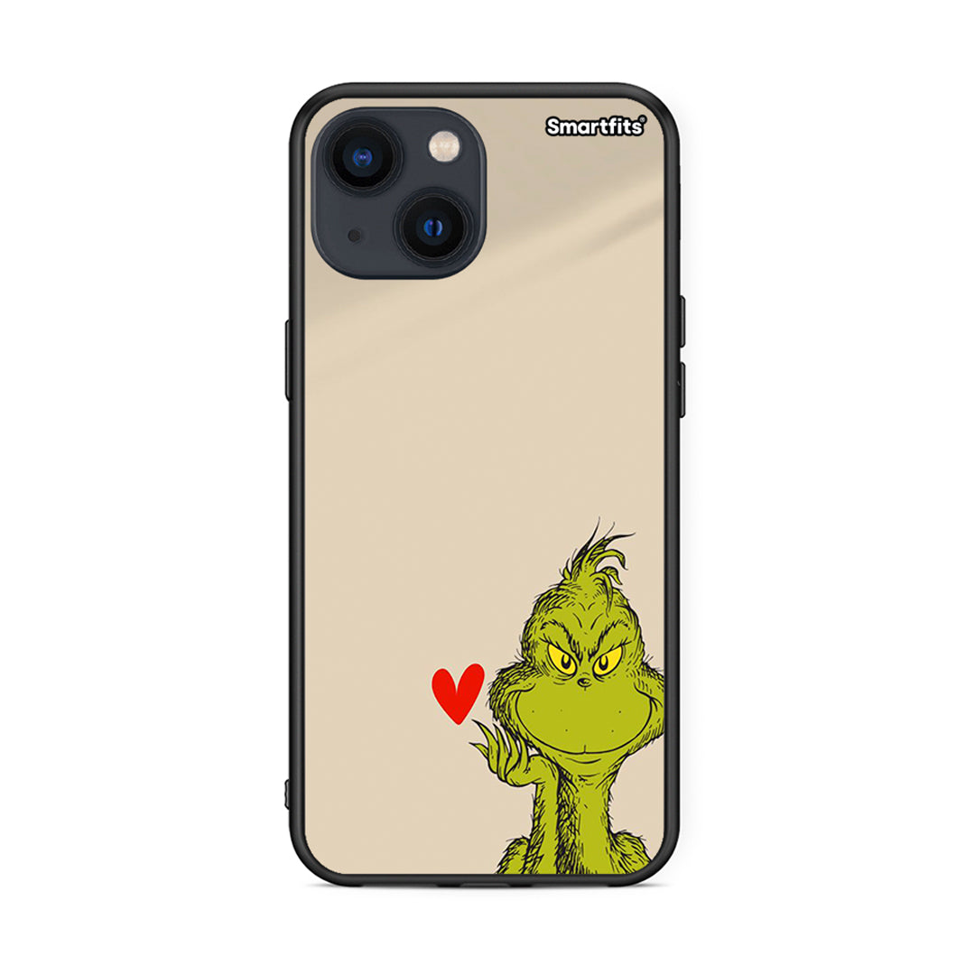 iPhone 13 Mini Xmas Grinch θήκη από τη Smartfits με σχέδιο στο πίσω μέρος και μαύρο περίβλημα | Smartphone case with colorful back and black bezels by Smartfits