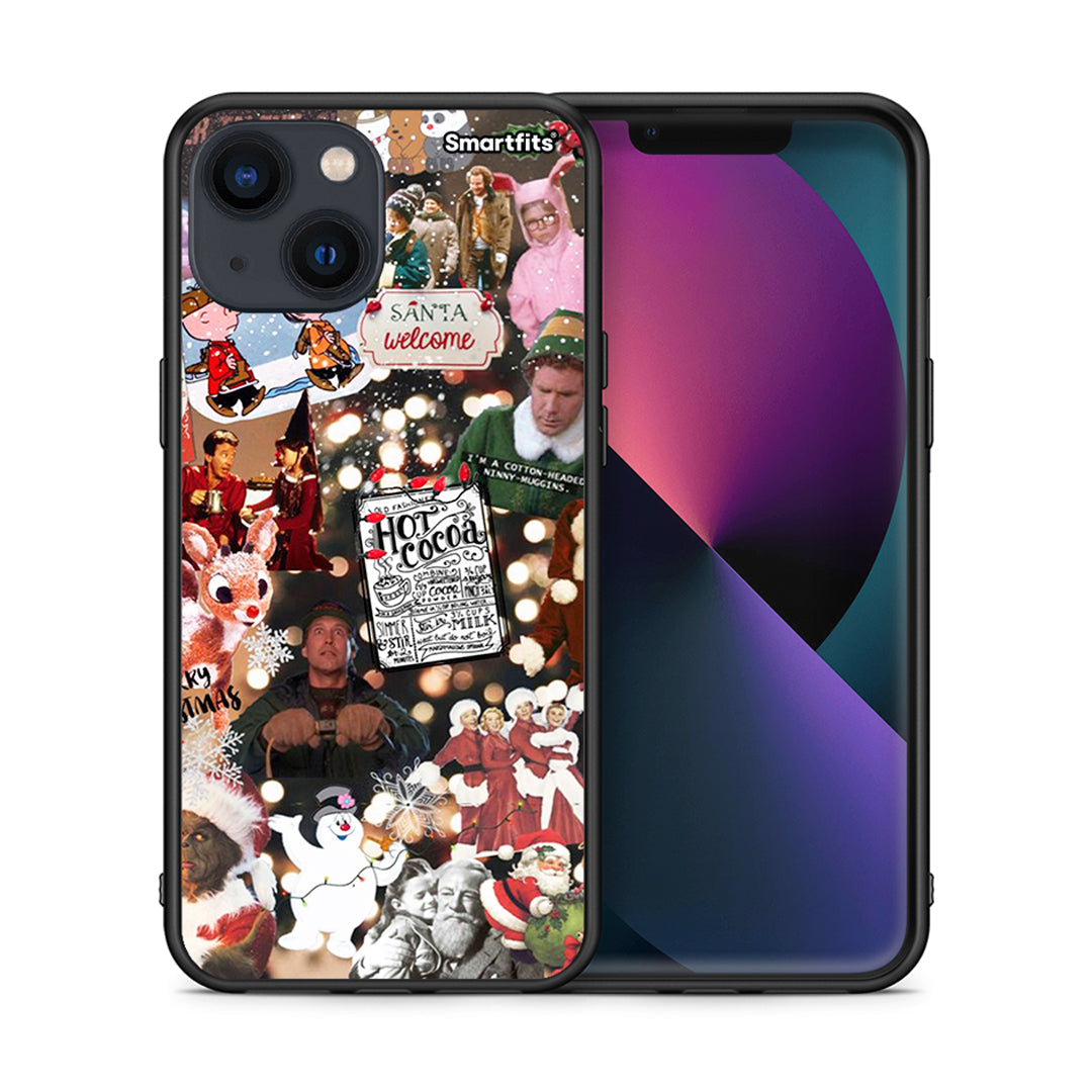 Θήκη iPhone 13 Mini Xmas Movies από τη Smartfits με σχέδιο στο πίσω μέρος και μαύρο περίβλημα | iPhone 13 Mini Xmas Movies case with colorful back and black bezels