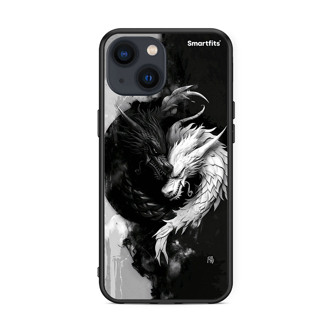 iPhone 13 Mini Yin Yang Θήκη από τη Smartfits με σχέδιο στο πίσω μέρος και μαύρο περίβλημα | Smartphone case with colorful back and black bezels by Smartfits