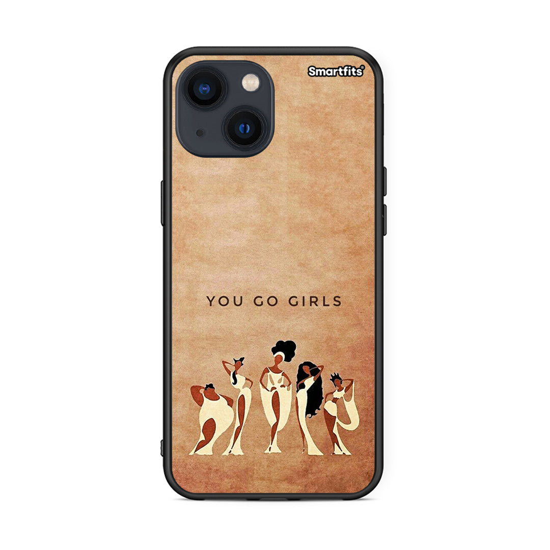 iPhone 13 Mini You Go Girl θήκη από τη Smartfits με σχέδιο στο πίσω μέρος και μαύρο περίβλημα | Smartphone case with colorful back and black bezels by Smartfits