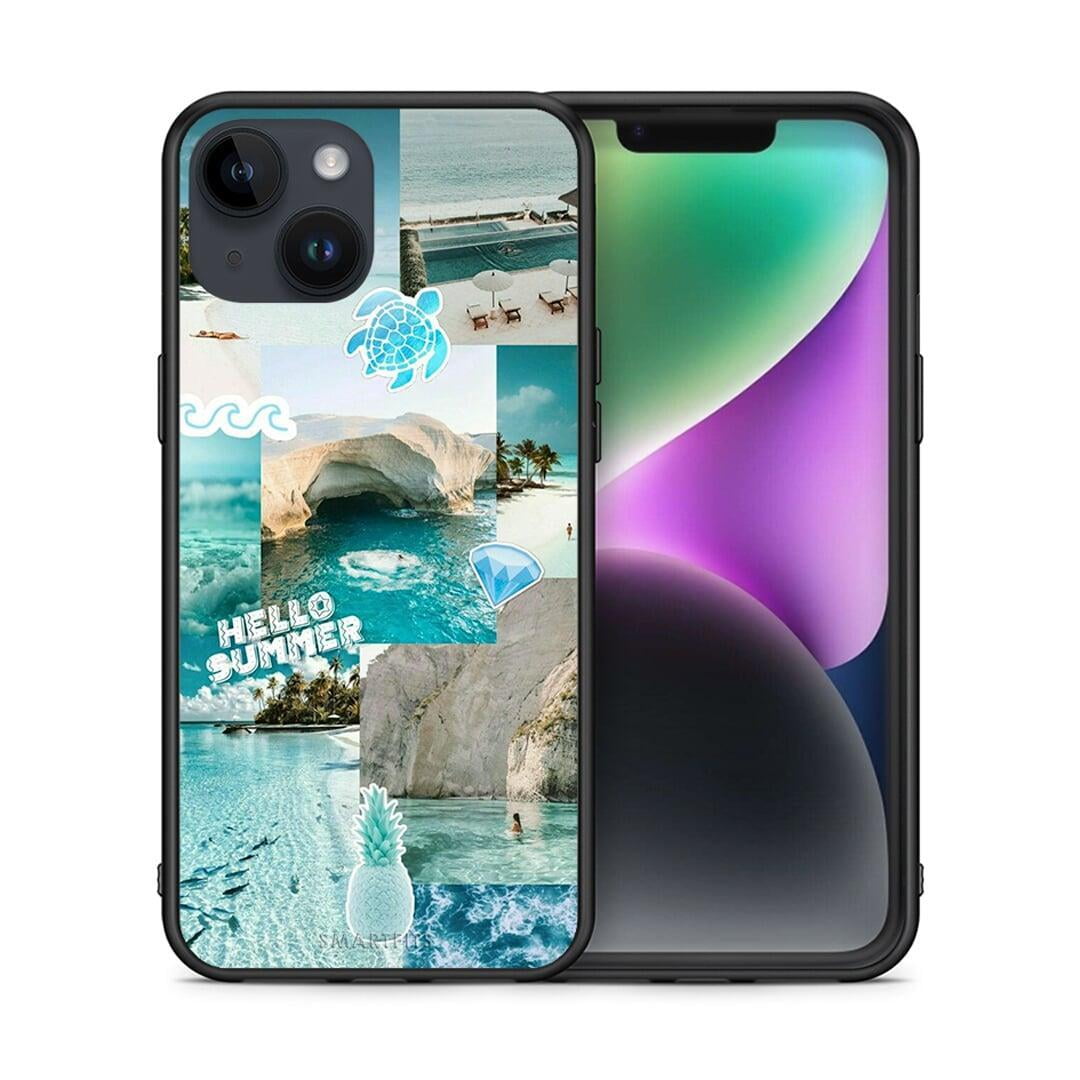 Θήκη iPhone 14 Aesthetic Summer από τη Smartfits με σχέδιο στο πίσω μέρος και μαύρο περίβλημα | iPhone 14 Aesthetic Summer case with colorful back and black bezels