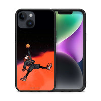 Thumbnail for Θήκη iPhone 14 Basketball Hero από τη Smartfits με σχέδιο στο πίσω μέρος και μαύρο περίβλημα | iPhone 14 Basketball Hero case with colorful back and black bezels