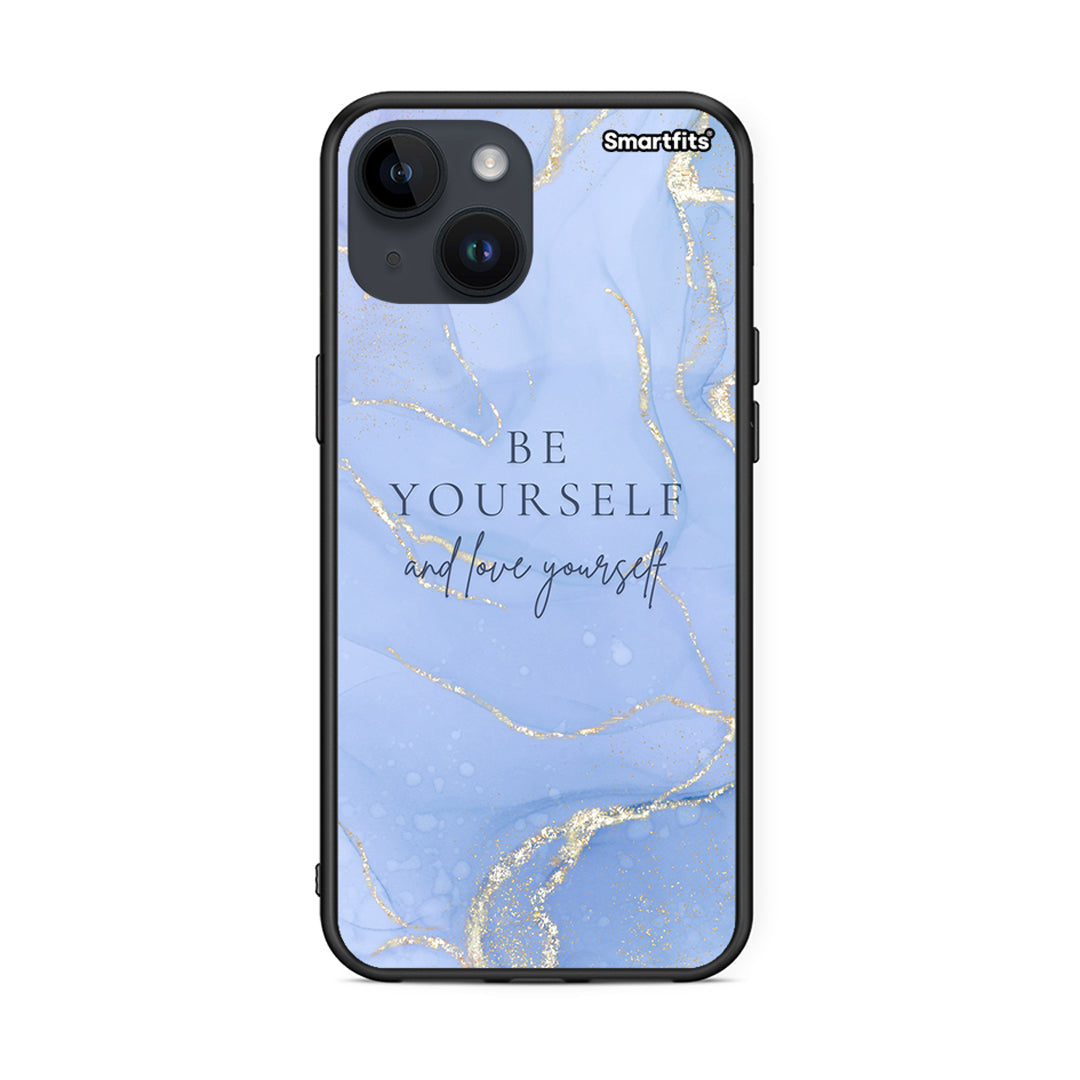 iPhone 14 Be Yourself θήκη από τη Smartfits με σχέδιο στο πίσω μέρος και μαύρο περίβλημα | Smartphone case with colorful back and black bezels by Smartfits